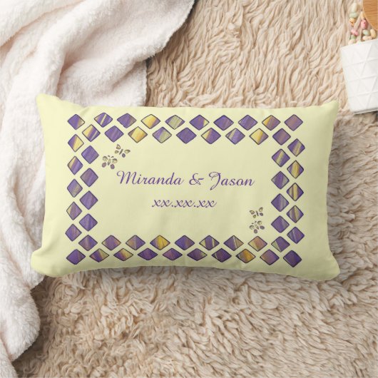 Paars gele diamanten Kussens (Deken)