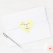 Paars Gele Diamanten Vlinders Trouwzegels Hart Sticker (Envelop)