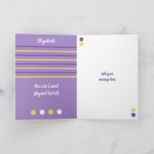 Paars gele geweldige dochterfotoverjaardag kaart (Binnen)
