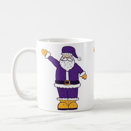 paars gele kerstkerstmankerklei koffiemok (Links)