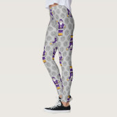 paars gele kerstmanbakketbal santa claude leg leggings (Links)