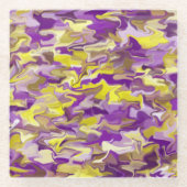 Paars gele Onderzetter van glas Glazen Onderzetter (Voorkant)