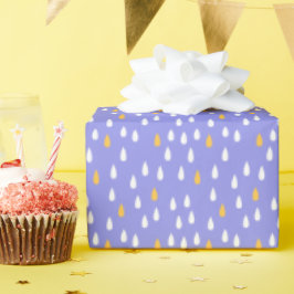 Paars-gele regendruppels cadeaupapier