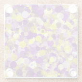 Paars gele stip Onderzetter Glazen Onderzetter (Achterkant)