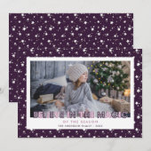 Paars geloven in de foto van de magische sterren feestdagenkaart (Voorkant / Achterkant)