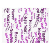 paars gelukkig nieuwjaar tafelkleed (Voorkant (Horizontaal))