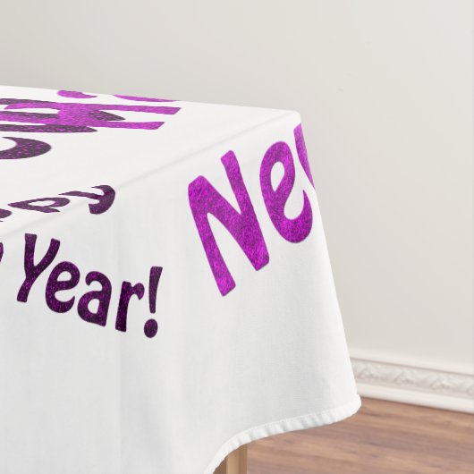 paars gelukkig nieuwjaar tafelkleed (Voorbeeld)