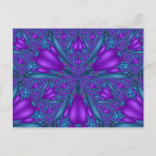 Paars gemengd fractal ventilator Briefkaart