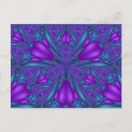Paars gemengd fractal ventilator Briefkaart (Voorkant)