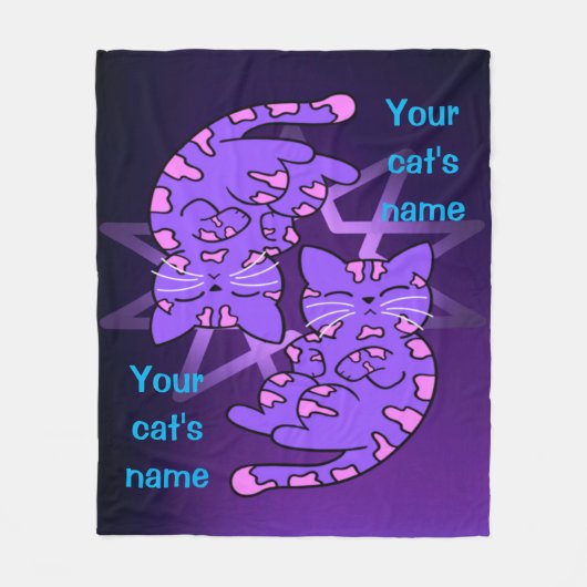  Paars Gemini Kittens Decagon Paars Fleece Deken (Voorkant)