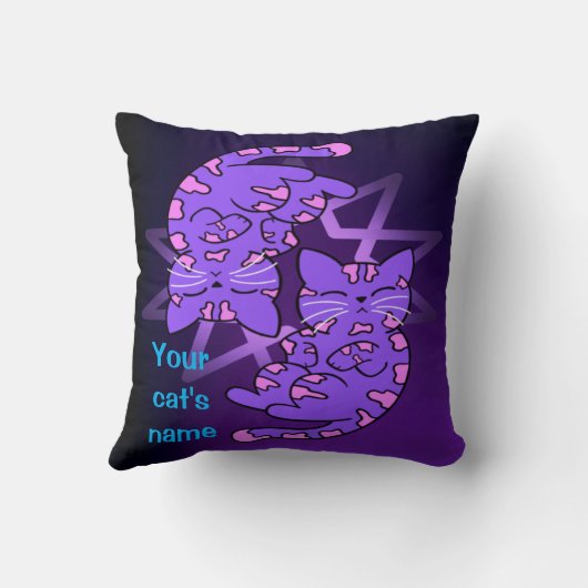  Paars Gemini Kittens Decagon Paars Kussen (Achterkant)
