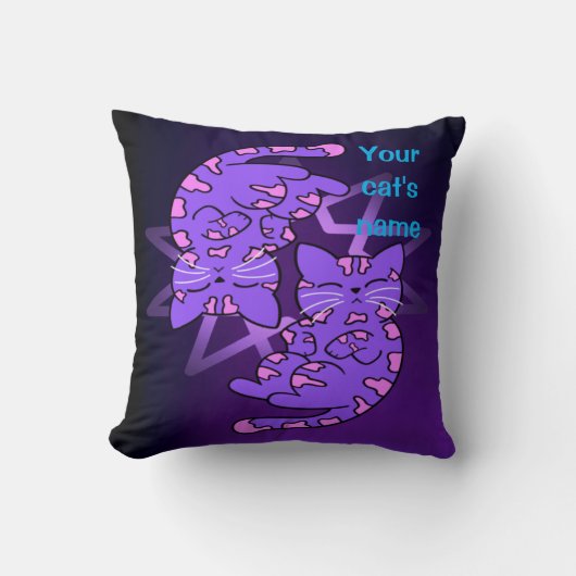  Paars Gemini Kittens Decagon Paars Kussen (Voorkant)