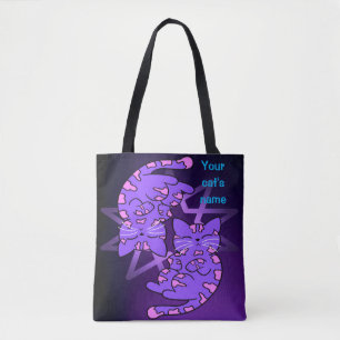 Paars Gemini Kittens Decagon Paars Tote Bag