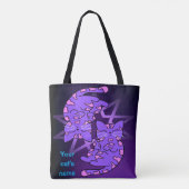 Paars Gemini Kittens Decagon Paars Tote Bag (Achterkant)