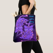 Paars Gemini Kittens Decagon Paars Tote Bag (Dichtbij)