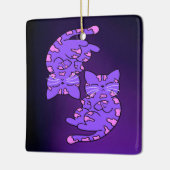 Paars Gemini Kittens Keramisch Ornament (Links)