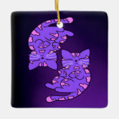 Paars Gemini Kittens Keramisch Ornament (Voorkant)