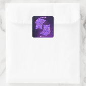 Paars Gemini Kittens Vierkante Sticker (Tas)