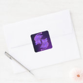 Paars Gemini Kittens Vierkante Sticker (Envelop)