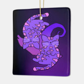  Paars Gemini Retro Neon Kittens Keramisch Ornament (Links)