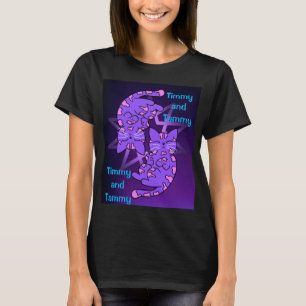 Paars Gemini Retro Neon Kittens T-shirt