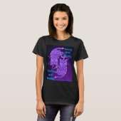 Paars Gemini Retro Neon Kittens T-shirt (Voorkant volledig)