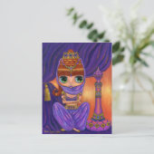 Paars Genie Briefkaart (Staand voorkant)