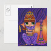 Paars Genie Briefkaart (Voorkant / Achterkant)