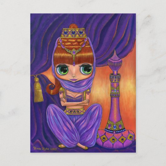 Paars Genie Briefkaart (Voorkant)