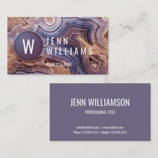 Paars geo-de modern violet visitekaartje (Voorkant / Achterkant)