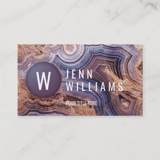 Paars geo-de modern violet visitekaartje (Voorkant)