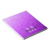 Paars geometrisch mesh patroon Monogram Notitieblok (Schuin)