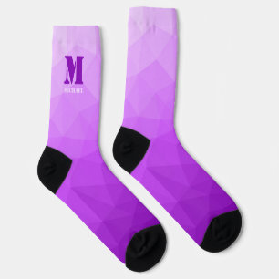 Paars geometrisch meshpatroon Monogram Sokken