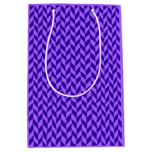 paars geometrisch patroon medium cadeauzakje