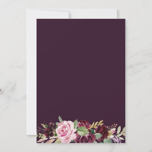 paars geometrisch vrijgezellenfeest met florvormig kaart (Achterkant)