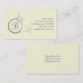 Paars gepantserd monogram Visitekaartje (Voorkant / Achterkant)