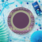 Paars gepatenteerd ontwerp papieren bordje (Feest)