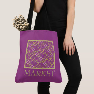 Paars gepatenteerd ontwerp tote bag