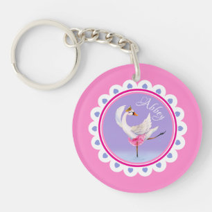 Paars gepersonaliseerd flankdansballet sleutelhanger