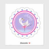Paars gepersonaliseerd flankdansballet sticker (Vel)