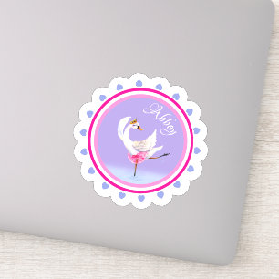 Paars gepersonaliseerd flankdansballet sticker
