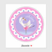 Paars gepersonaliseerd flankdansballet sticker (Vel)