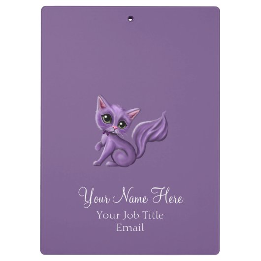 Paars Gepersonaliseerd Kat Klembord (Achterkant)
