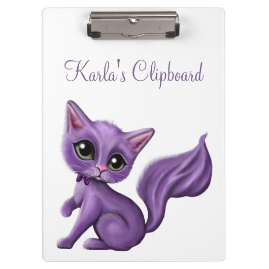 Paars Gepersonaliseerd Kat Klembord (Voorkant)