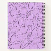 Paars gepersonaliseerd kookboek notitieboek (Achterkant)