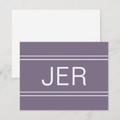 Paars Gepersonaliseerd Monogrammen Naam Initiaal A Notitiekaartje (Voorkant / Achterkant)