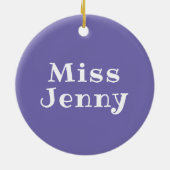 Paars gepersonaliseerde dansleraar ballet Tap Jazz Keramisch Ornament (Achterkant)