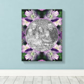 Paars Geranium Bloem Frame Maak Je Eigen Foto Canvas Afdruk (Insitu (Houten vloer))