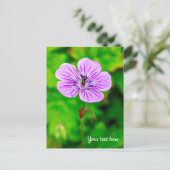 Paars Geranium Briefkaart (Staand voorkant)