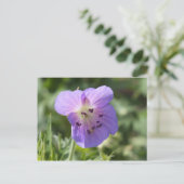 Paars Geranium Briefkaart (Staand voorkant)